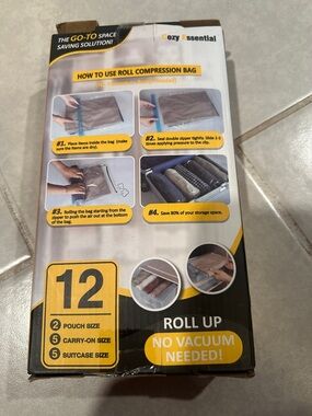 Cozy Essential Roll Compression Bags - 12 Pack - Teal & Black NWT